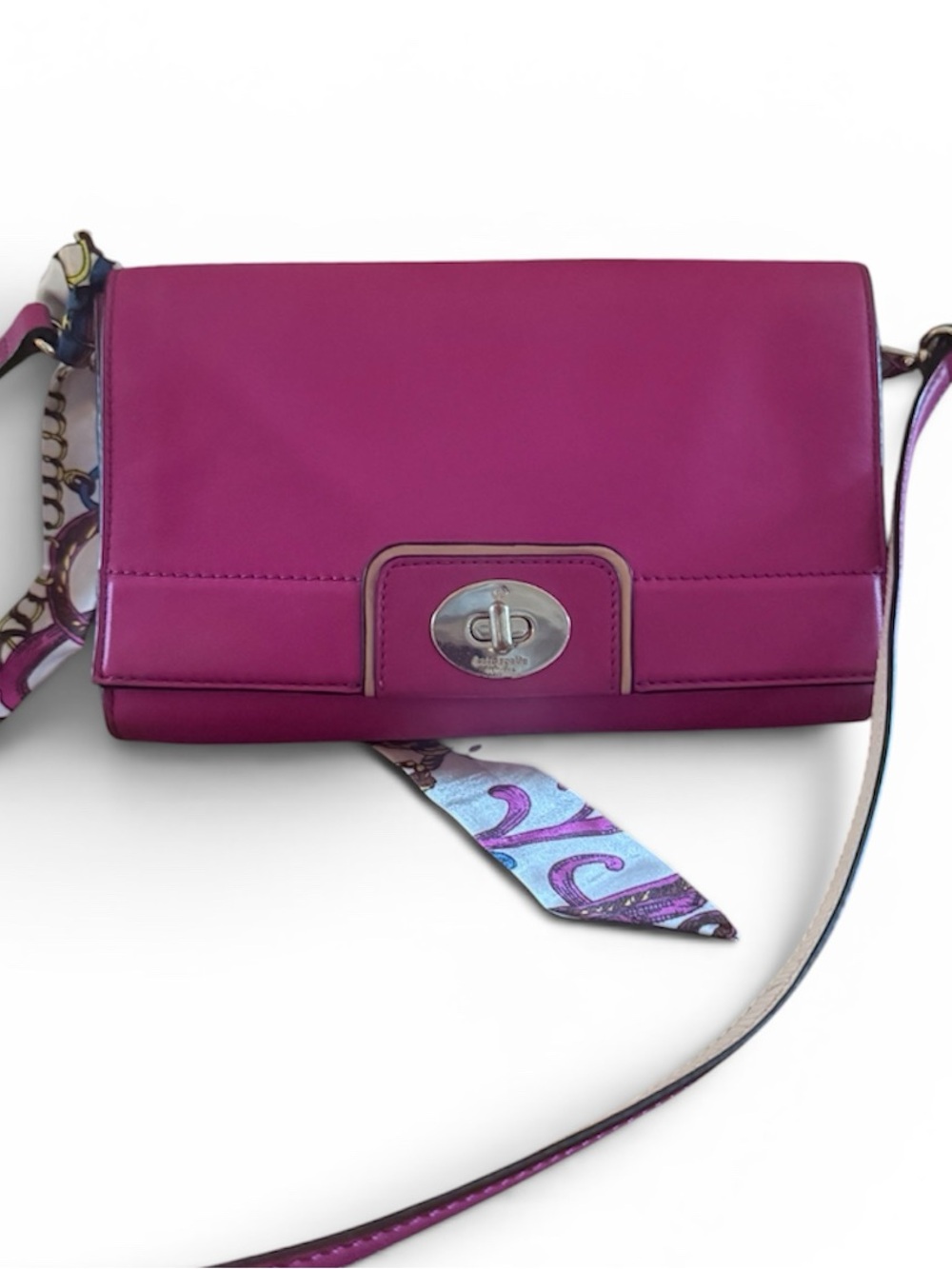 kate spade Hot Pink Leather Crossbody Bag with Turn-Lock - Picture 5 of 13